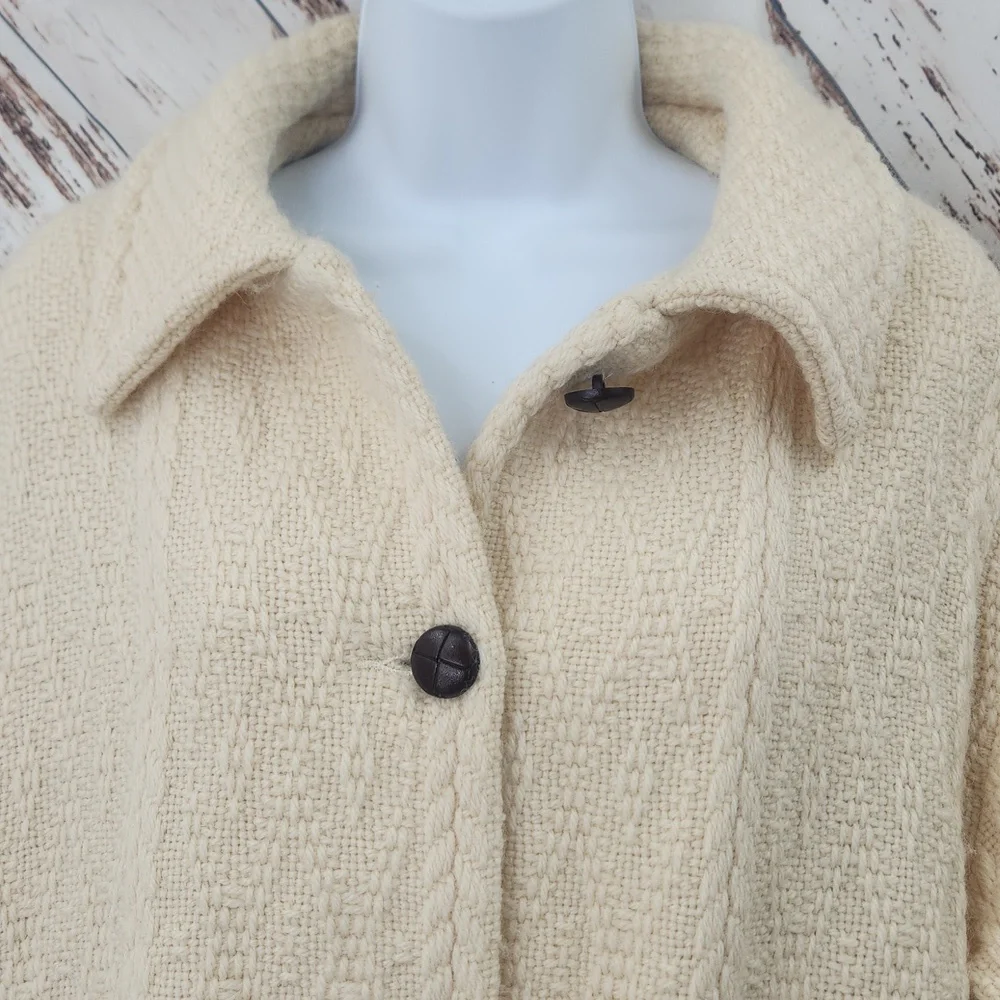 Boyne Valley‎ Weavers Textured Wool Sweater Jacket